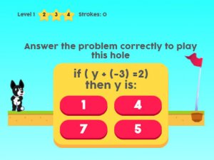 MathPup Golf 4 Algebra Online Educational Game